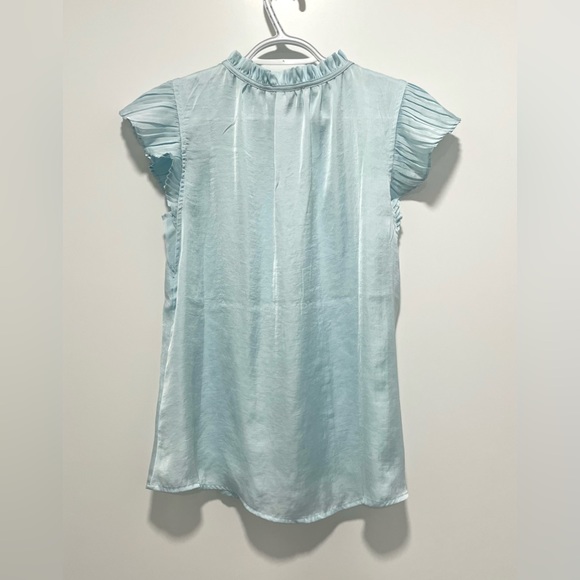 Lucky & Coco Blue Ruffle Neck Blouse (size S) - Picture 2 of 4